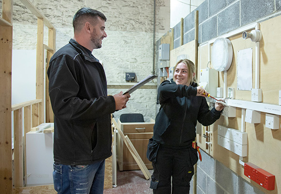 Electrical Apprentice being supervised